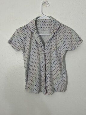 Roller Rabbit Rainbow Heart Button Up Pj Top Size XS